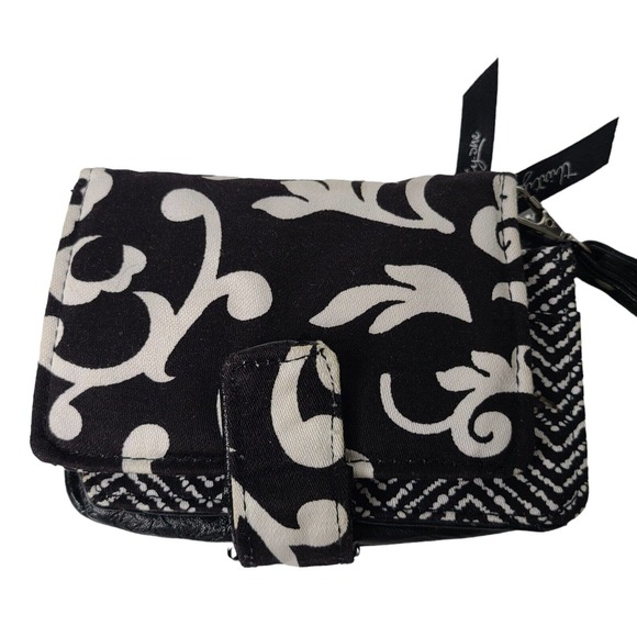 Vera Bradley "Night‎ and Day" Black & White Quilted Snap Coin Purse/Mini Wallett - Picture 3 of 8